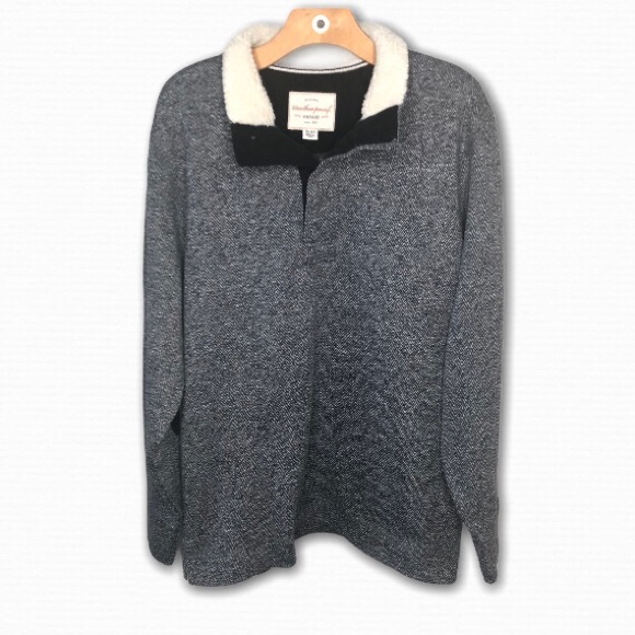 Weatherproof Vintage Mens Pullover Sweater Sherpa Stand Up Collar Elbow XL - Picture 1 of 8